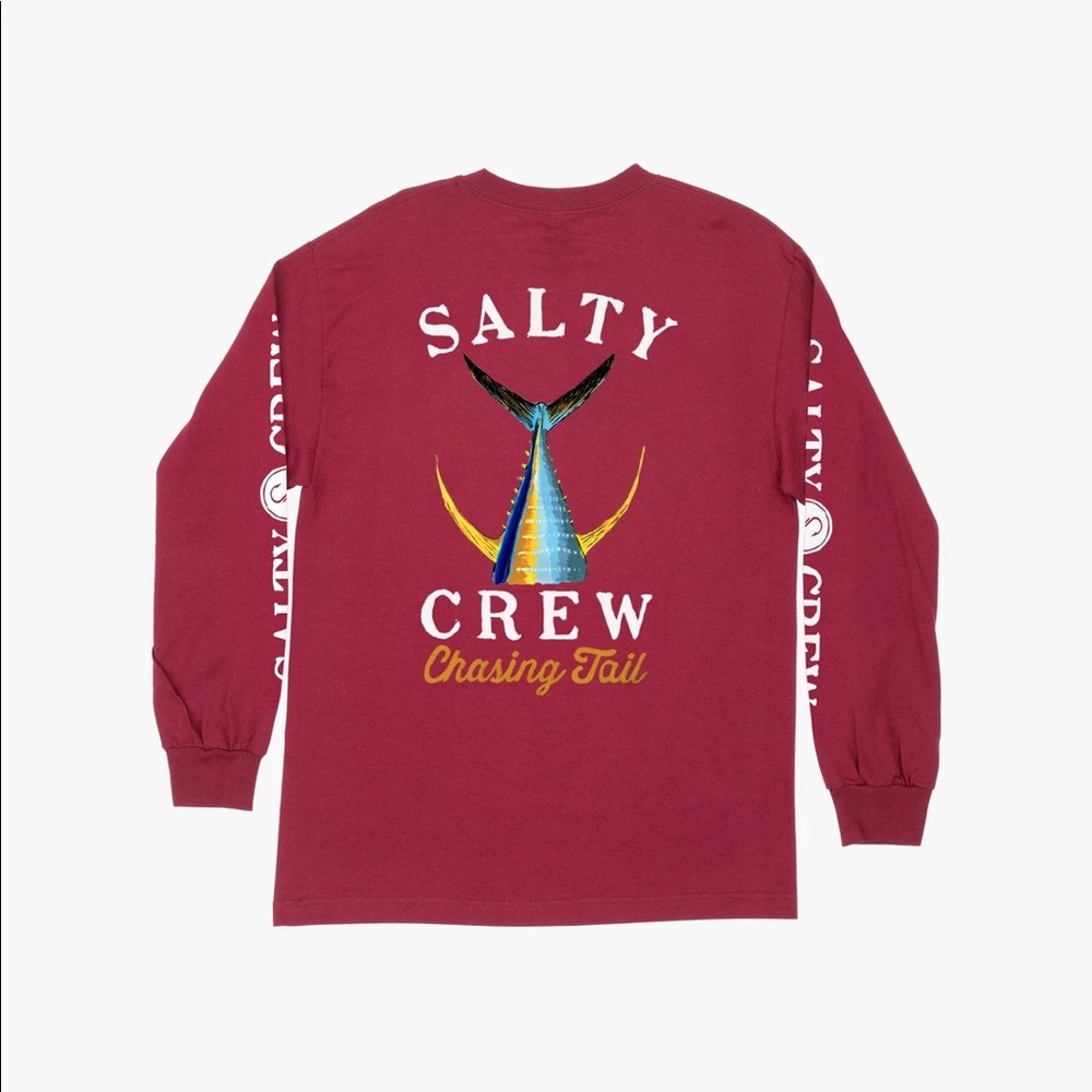 Maroon Salty Crew Long Sleeve - Picture 3 of 6